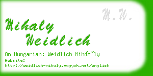 mihaly weidlich business card